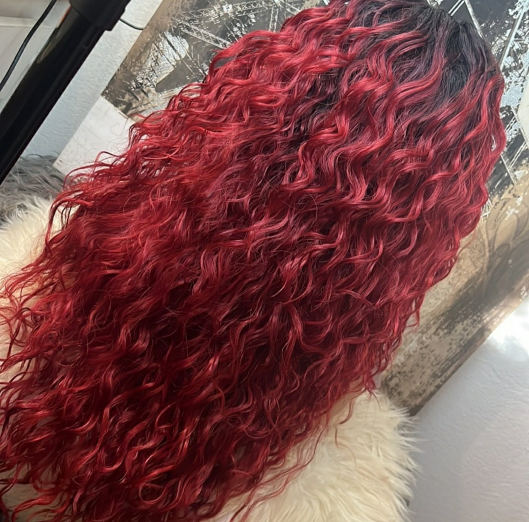 NWT Copper Red 24" Curly Ultra Lace Wig