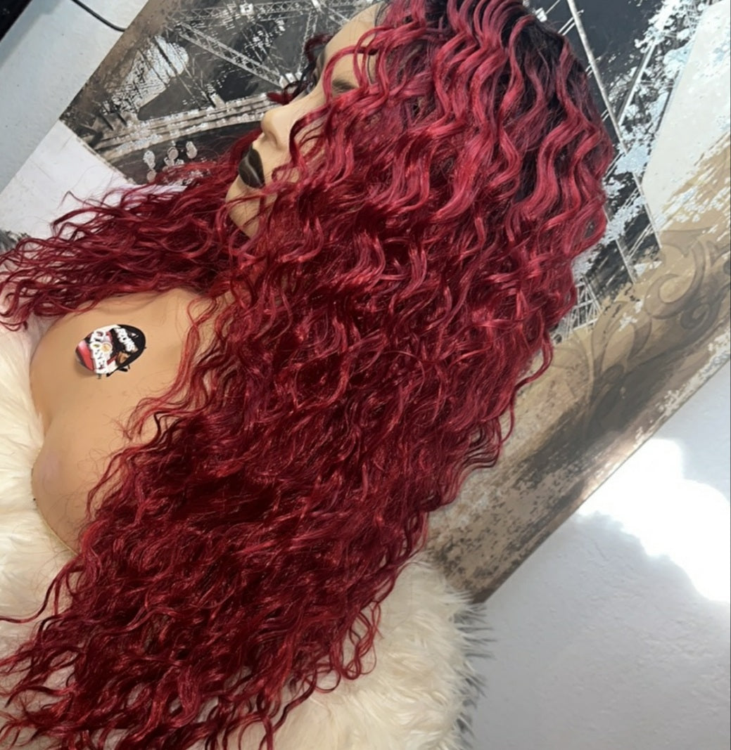 NWT Copper Red 24" Curly Ultra Lace Wig