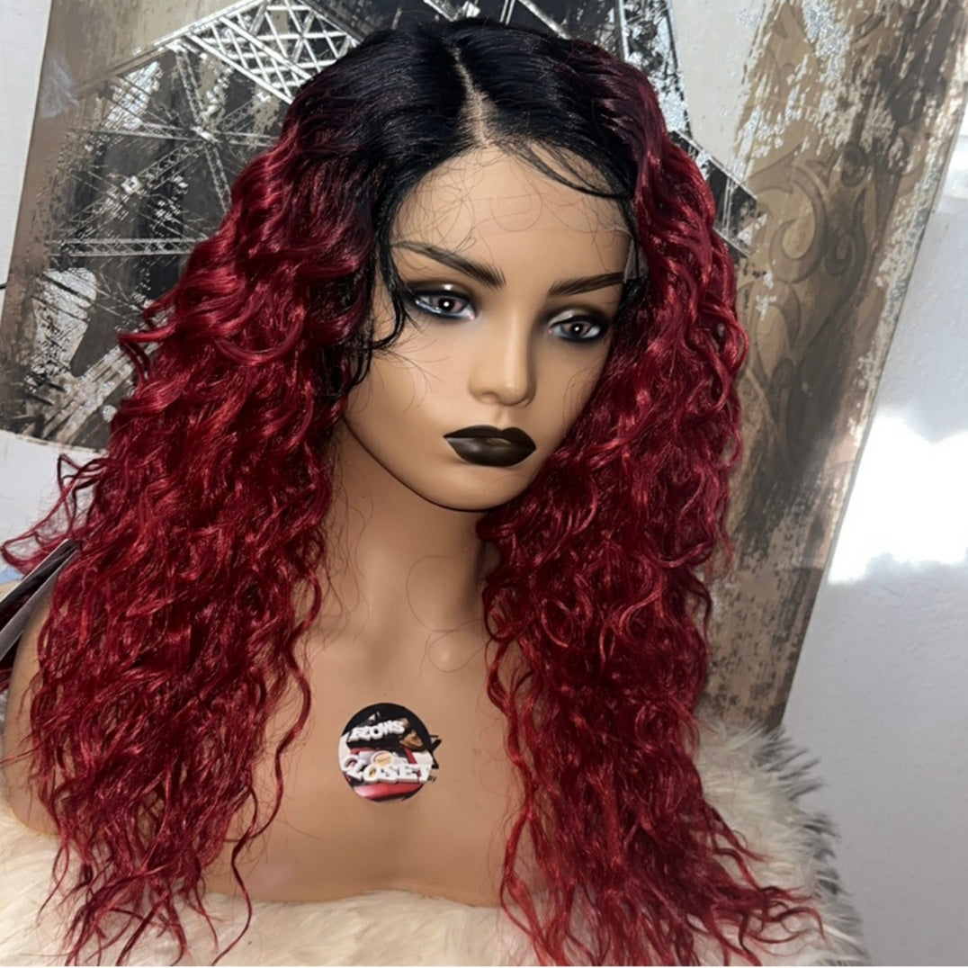 NWT Copper Red 24" Curly Ultra Lace Wig