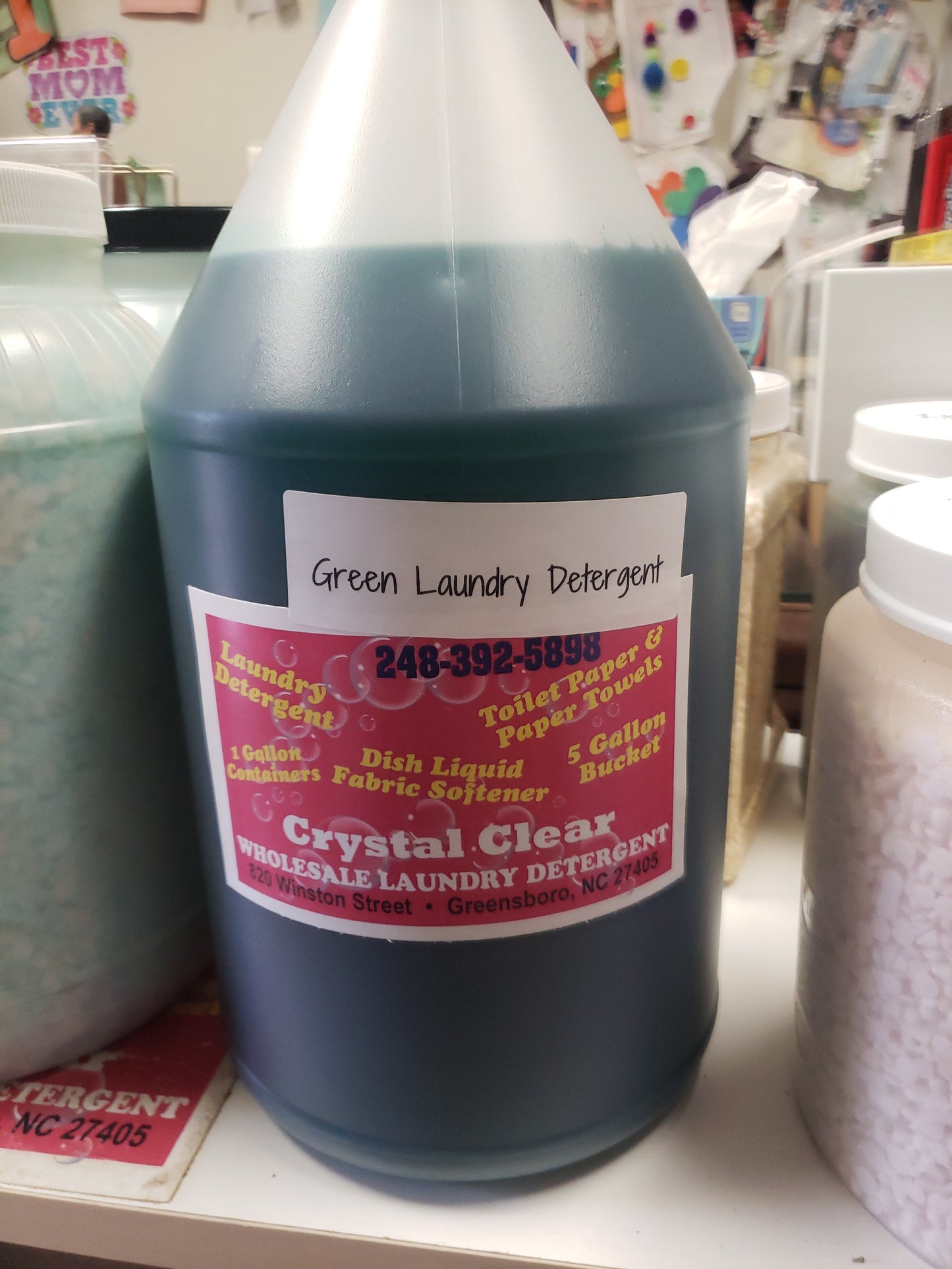 2 Gallon Of Green Laundry Detergent