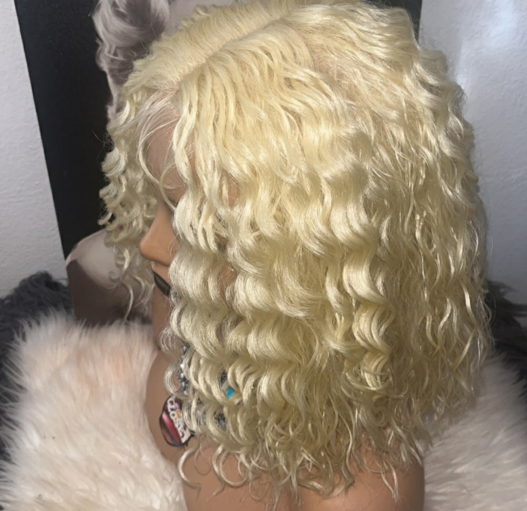 Blond Curly Lace Wig