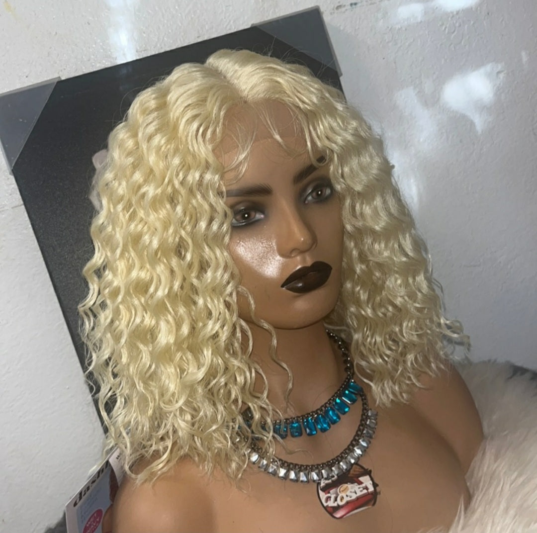 Blond Curly Lace Wig