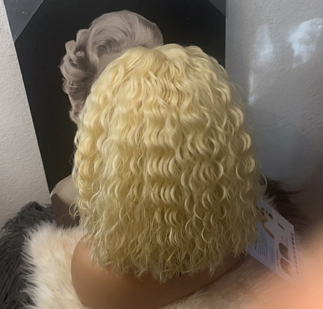 Blond Curly Lace Wig